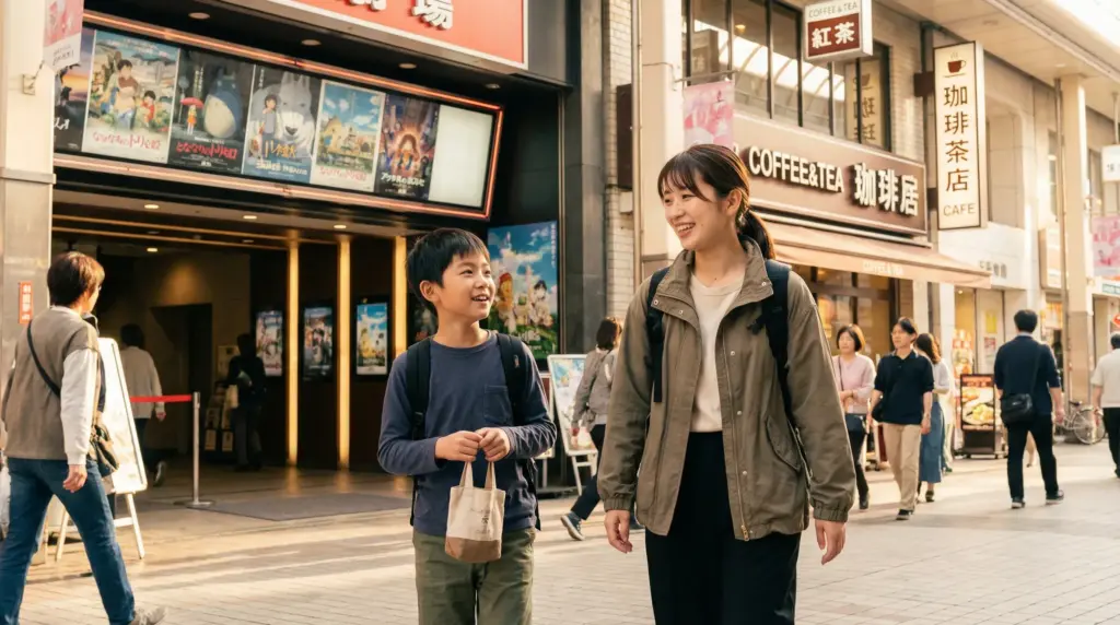 土曜日に子どもの利用者様と映画館やショッピング街で外出支援をするガイドヘルパー、副業として相性の良い週末の働き方