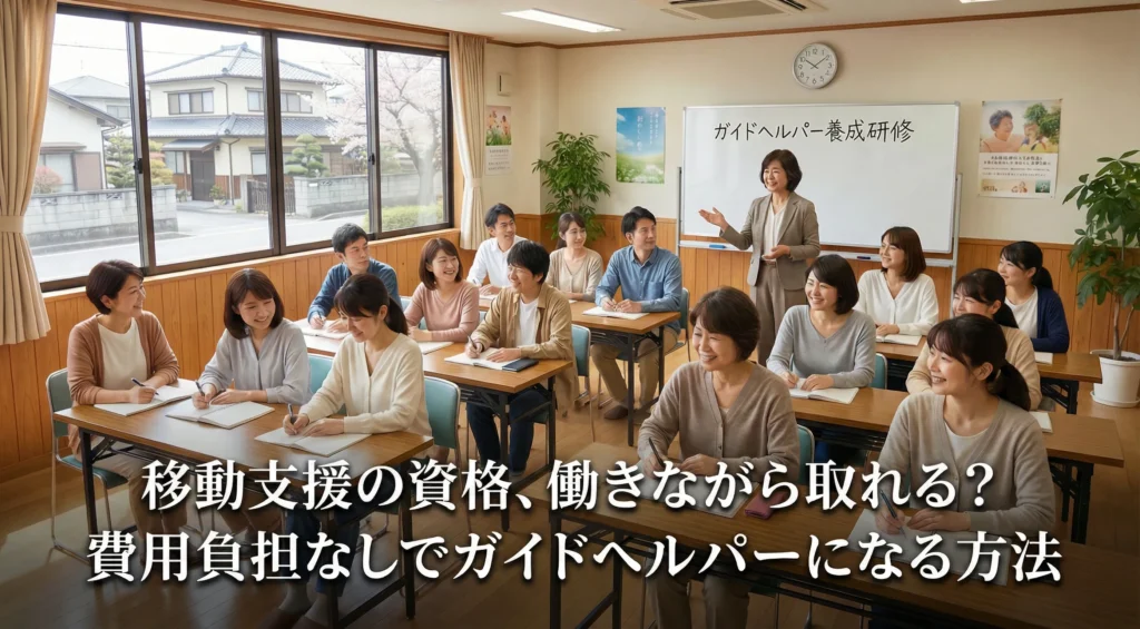 移動支援の資格を働きながら取得できるガイドヘルパー養成研修、費用全額会社負担で未経験から始められる福祉の仕事