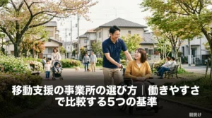 移動支援の事業所の選び方｜働きやすさで比較する5つの基準のアイキャッチ画像