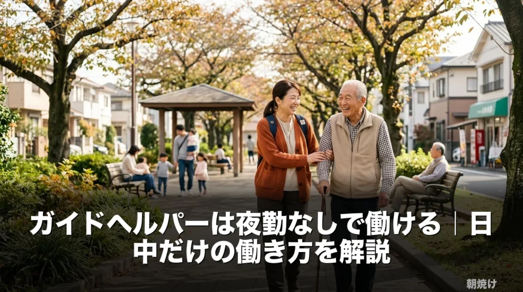 ガイドヘルパーは夜勤なしで働ける｜日中だけの働き方を解説のアイキャッチ画像