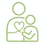 利用者様と介護スタッフの信頼関係を象徴するピクトグラム